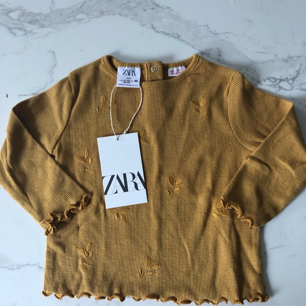 Zara Kids long sleeve mustard shirt